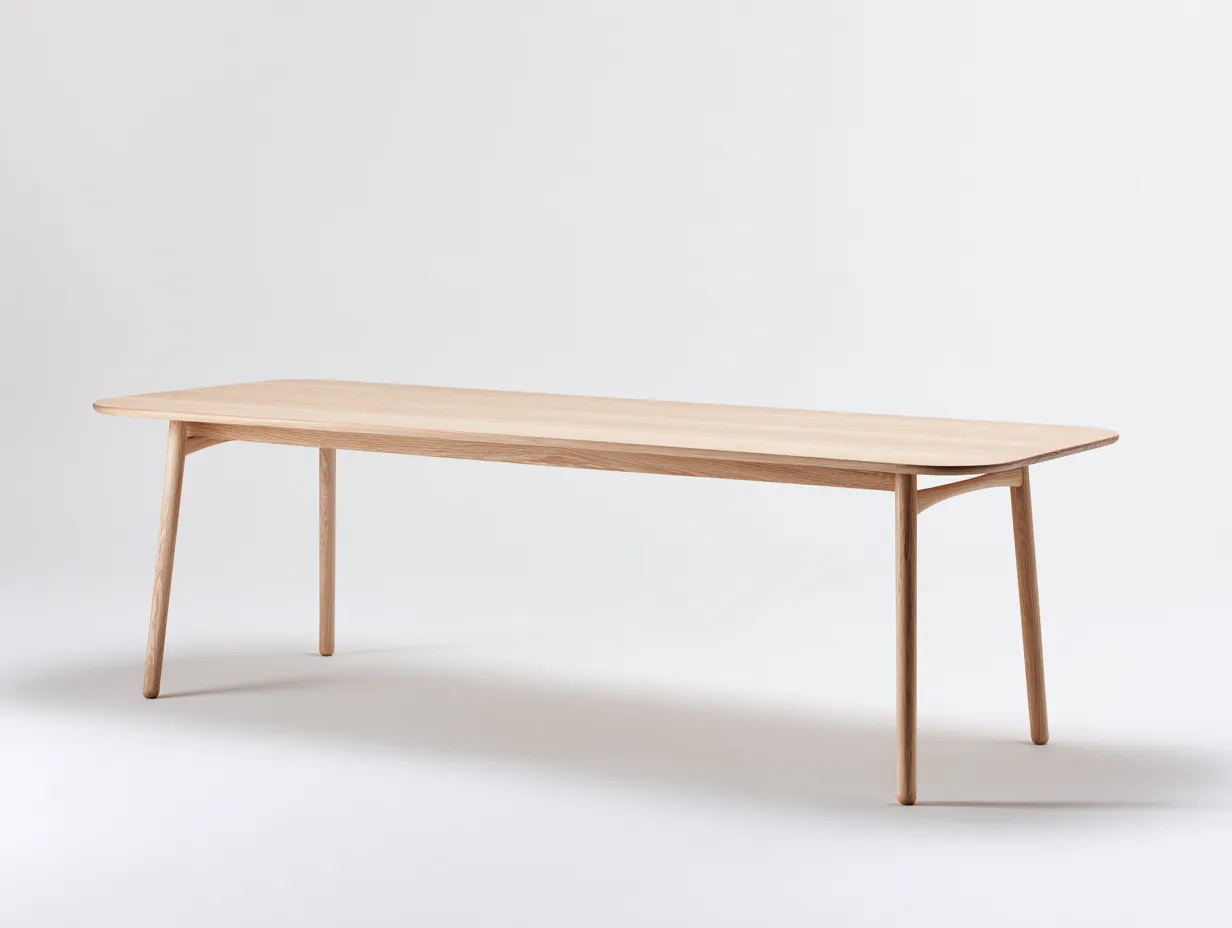 Escritorio de madera 185x78x75 cm - roble claro - patas inclinadas para estudio