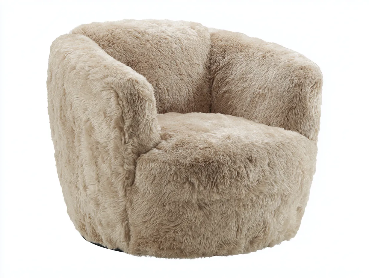 Sillón giratorio de tela 95x88x79 cm - naranja terracota - estilo moderno para salón