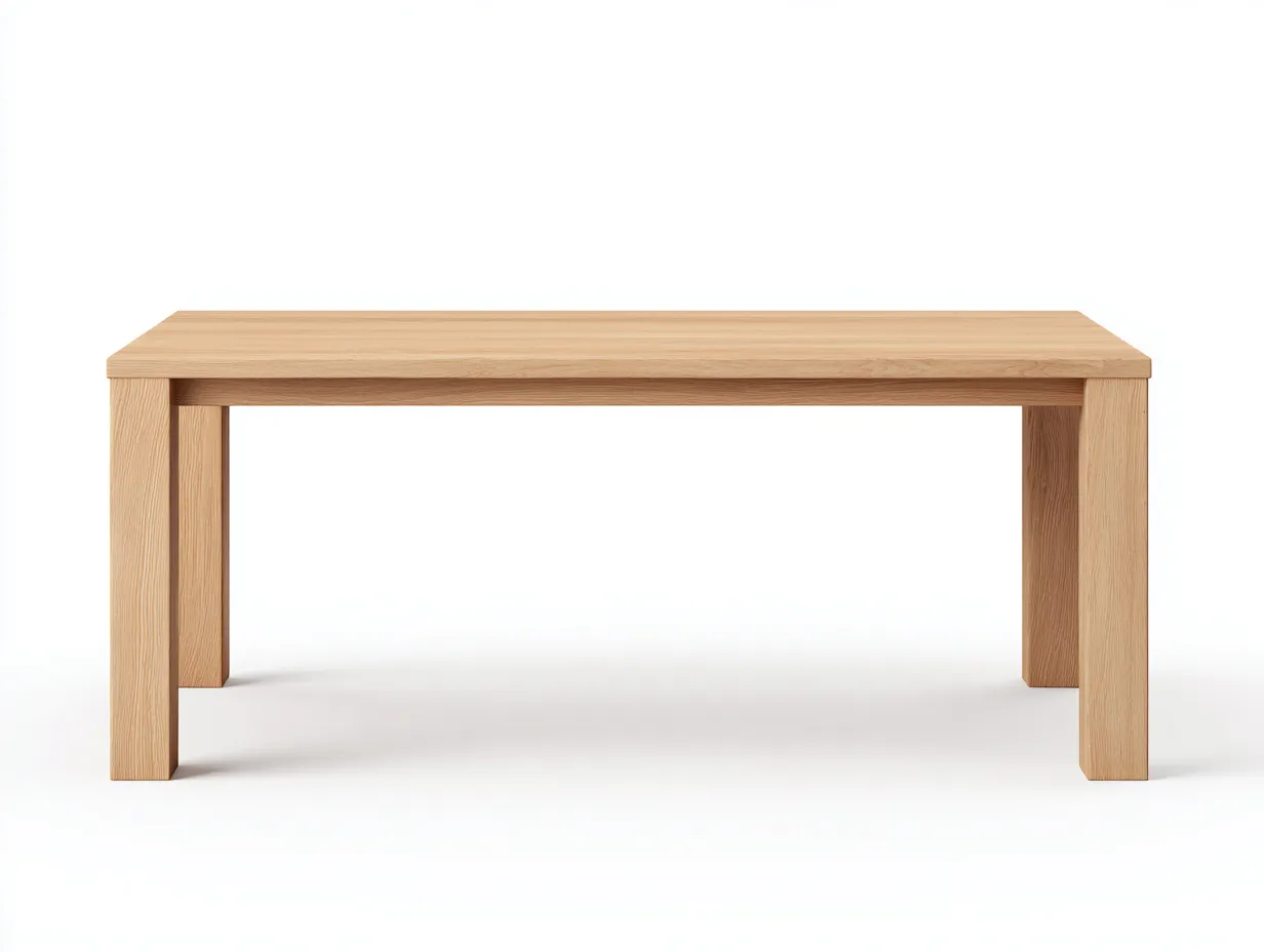 Escritorio de madera 164x70x74 cm - roble claro - patas gruesas para estudio