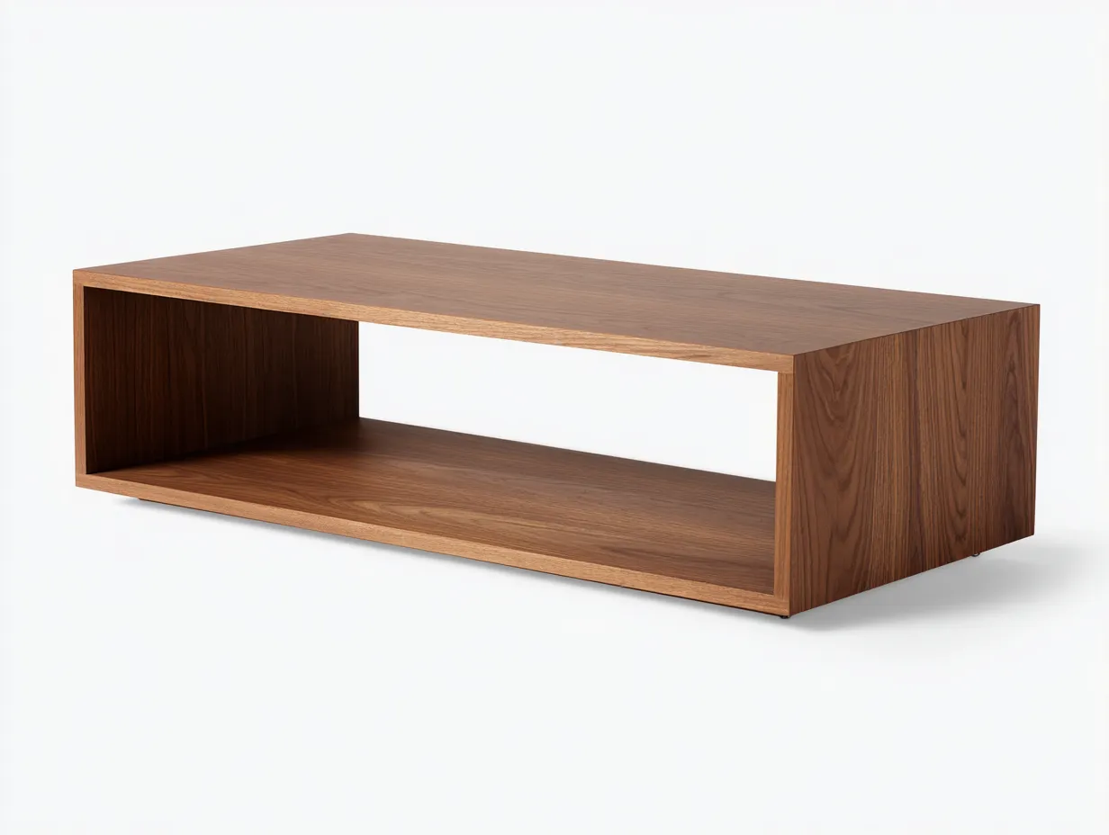 Mesa De Centro de madera 130x60x37 cm - nogal - estructura rectangular abierta