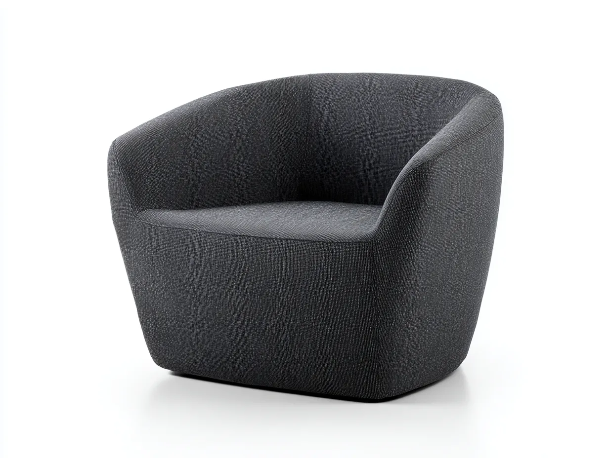 Sillón de tela 92x84x78 cm - gris antracita - respaldo curvo para salón