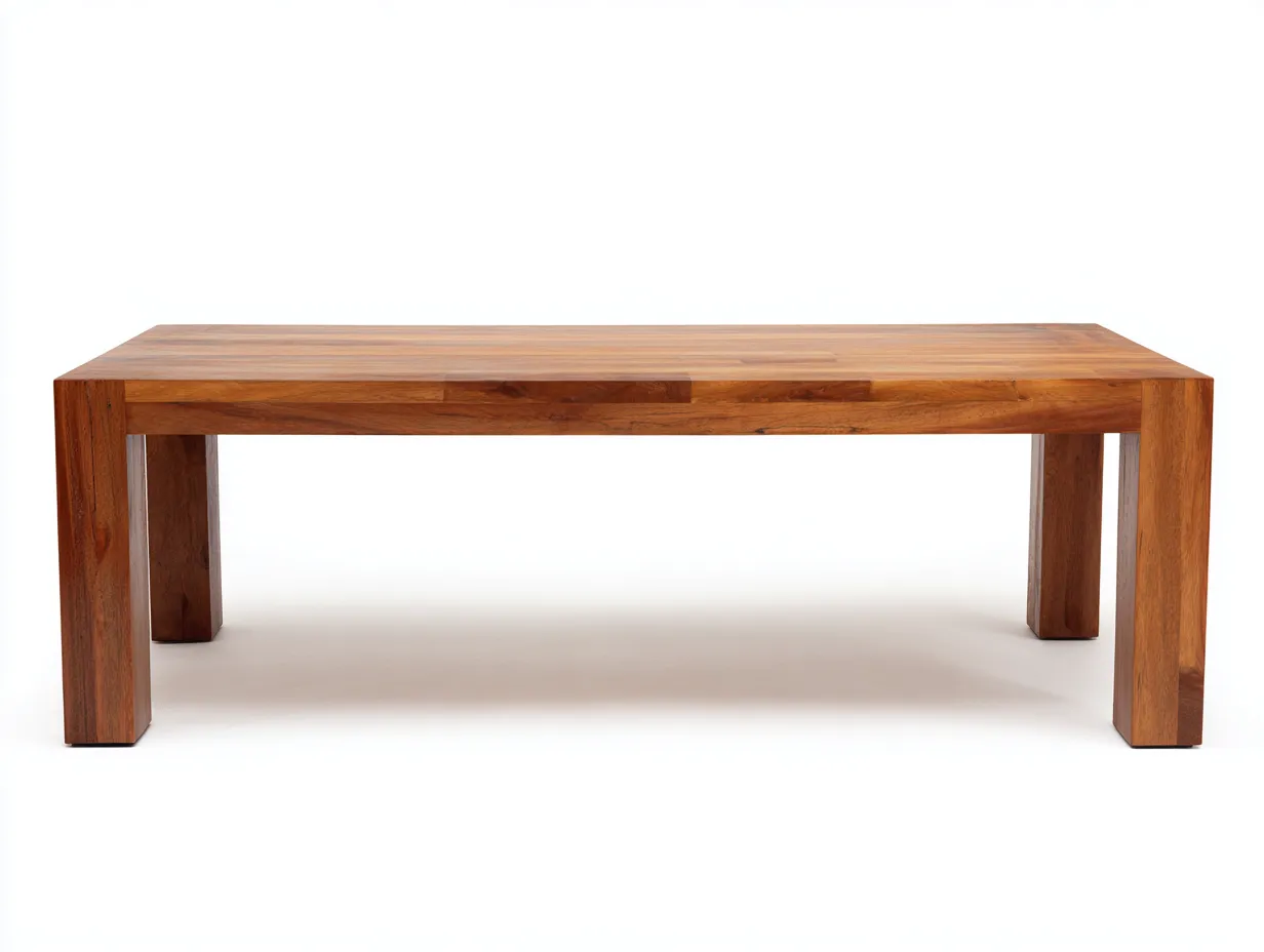 Escritorio de madera 160x72x74 cm - madera clara - patas cuadradas para estudio