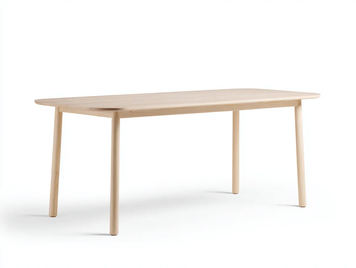 Escritorio de madera 180x75x74 cm - madera natural - esquinas redondeadas para estudio
