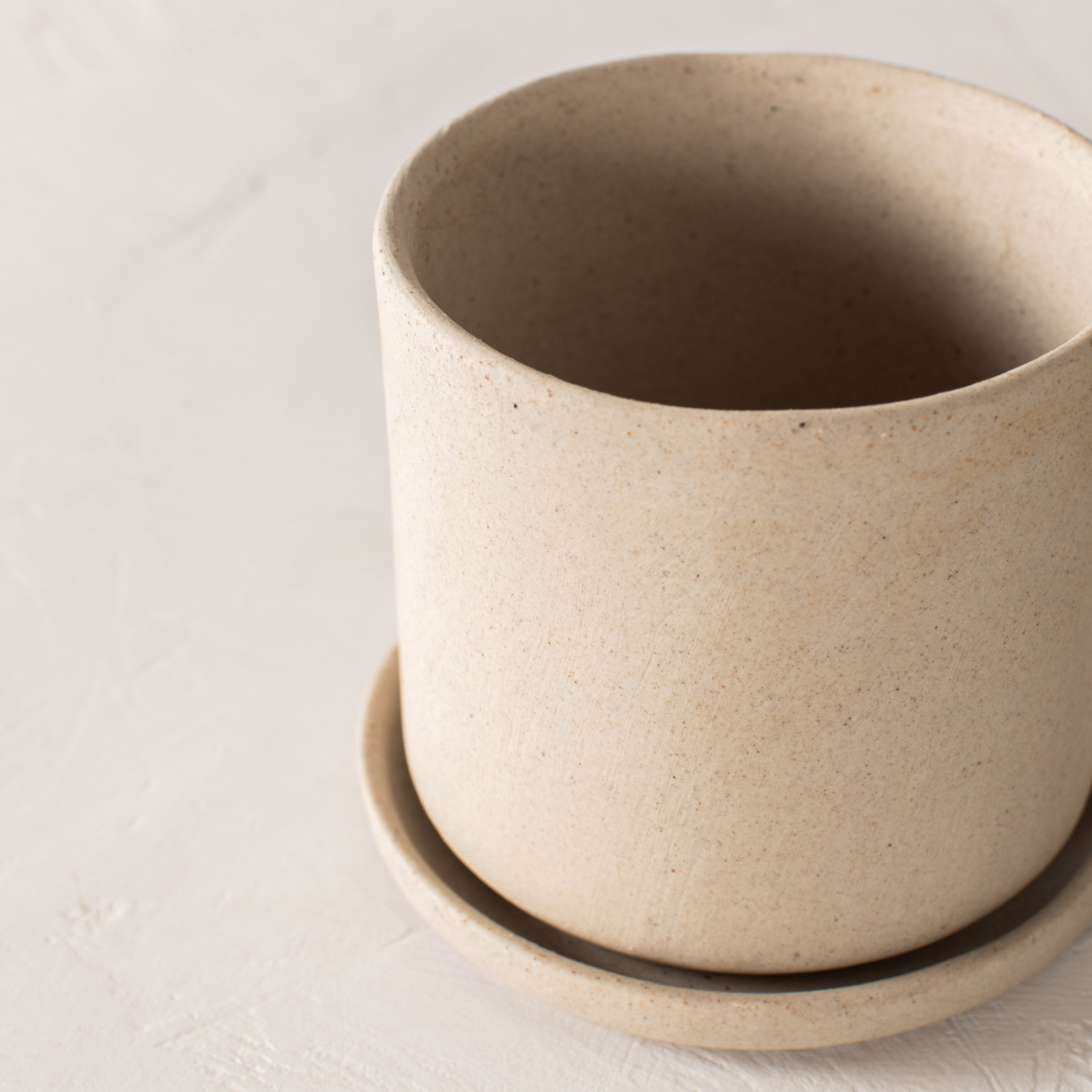 4" Minimal Planter | Raw Stoneware image 3