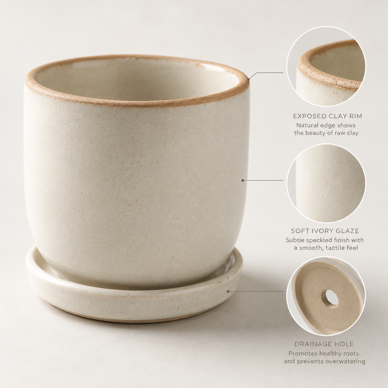 4" Minimal Planter | Stoneware