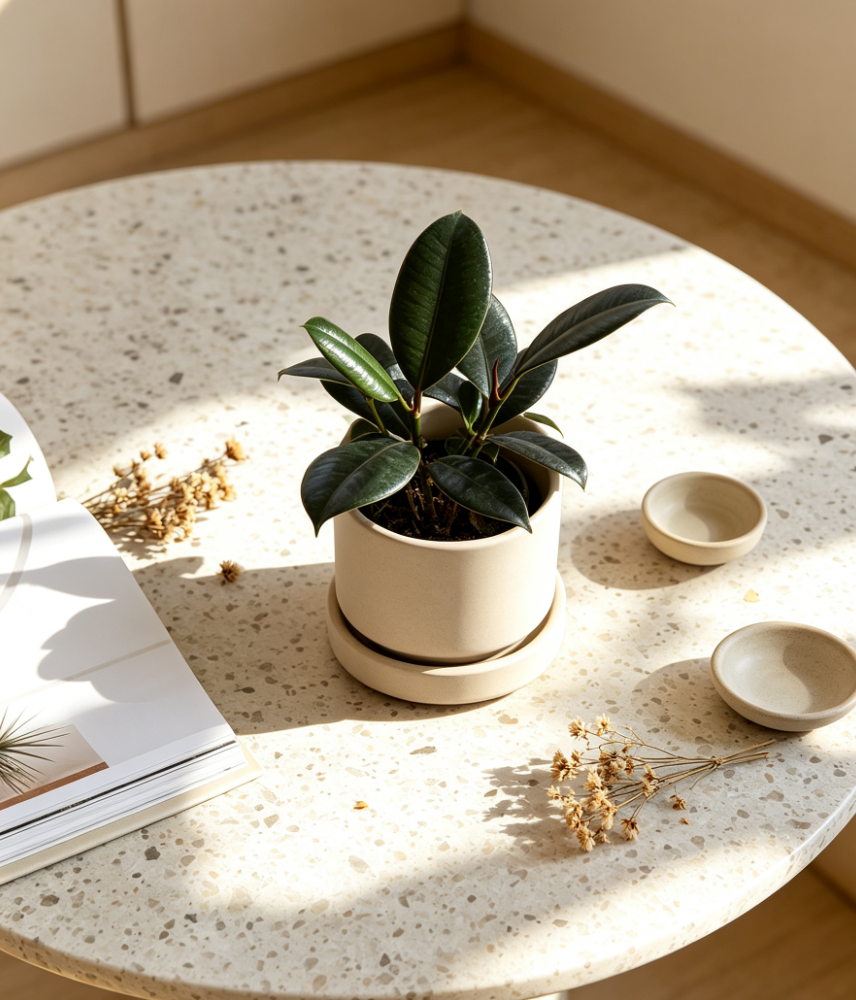 Modern Round Ceramic Planter Set
