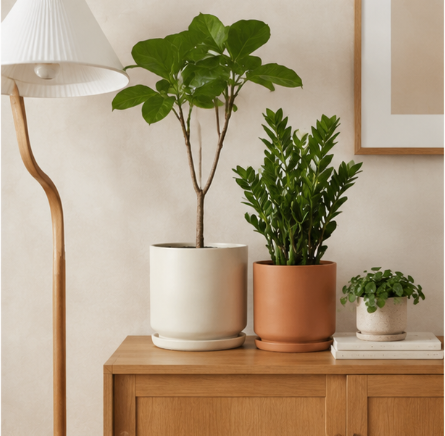 Vibrant Ceramic Planter with Saucer