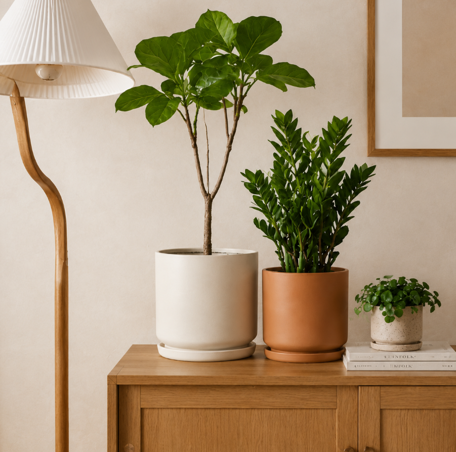 Vibrant Ceramic Planter with Saucer