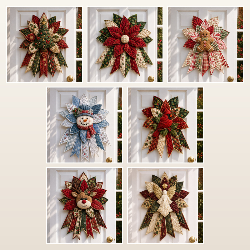 🎉 Holiday Celebration 50% OFF 🎄 – Festive Quilted Christmas Door Hanging DIY Sewing Kit