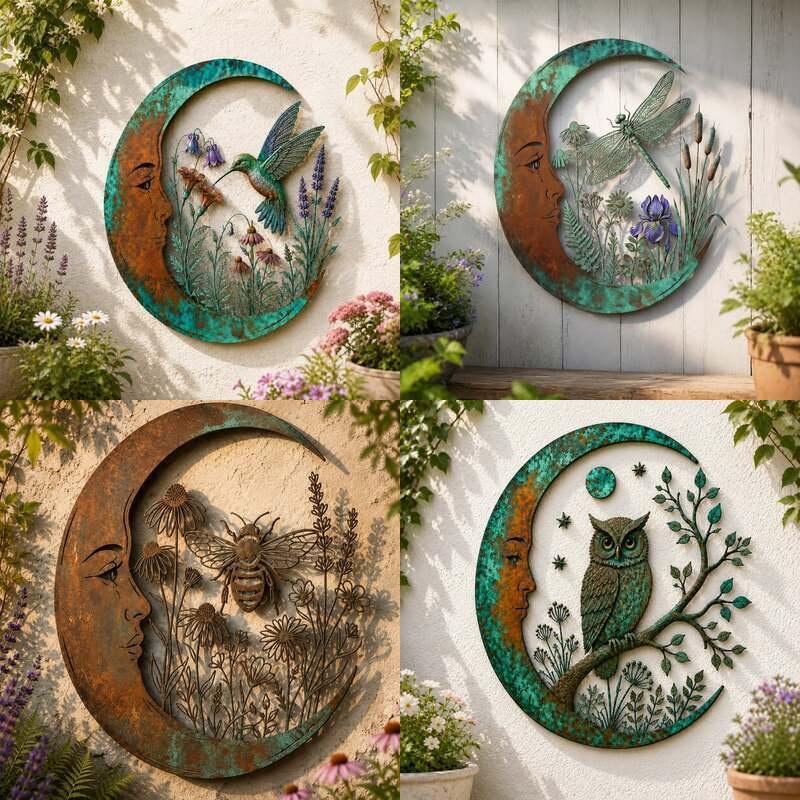 ⏰ LAST DAY 50% OFF - 🌙Metal Crescent Moon Wall Art - A Timeless Garden Accent Inspired by Nature