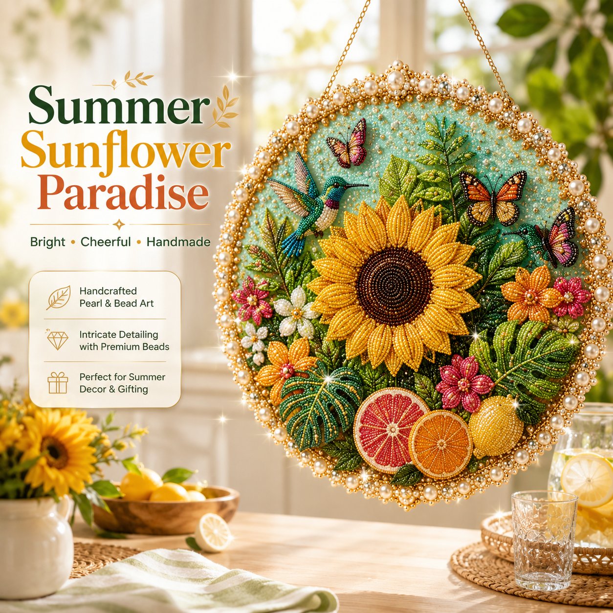 ✨ Four Seasons Pearl Wreath DIY Kit — Sparkling Seasonal Décor 💎