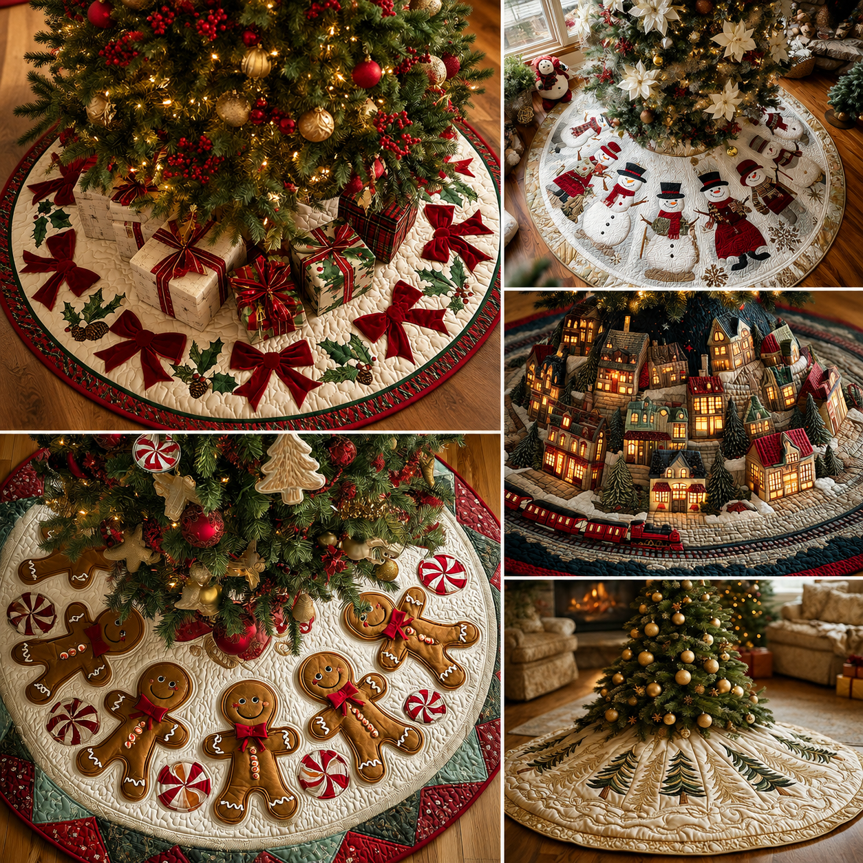Frostlight Glow Christmas Quilted Tree Skirt NCU0DV1402