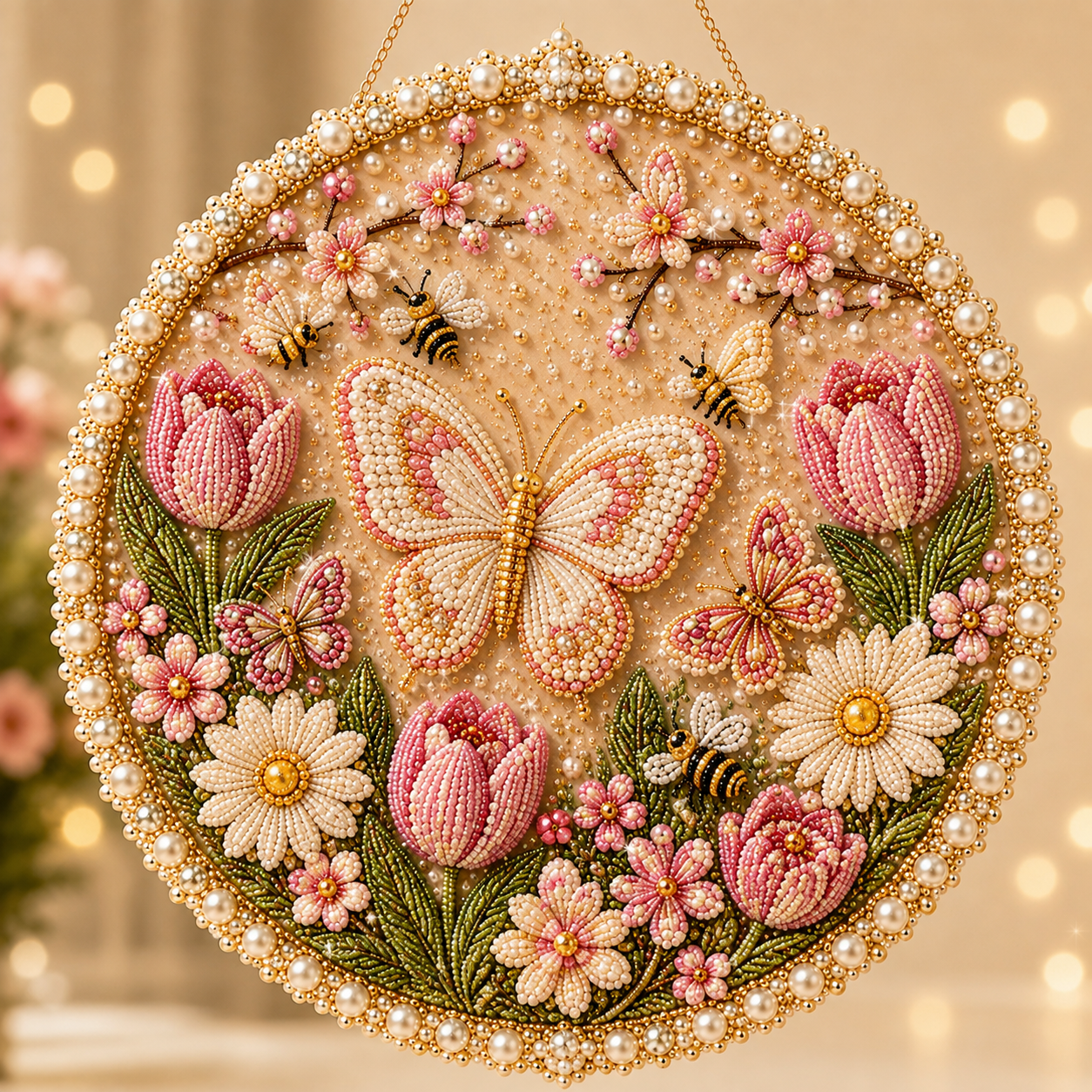 ✨ Four Seasons Pearl Wreath DIY Kit — Sparkling Seasonal Décor 💎
