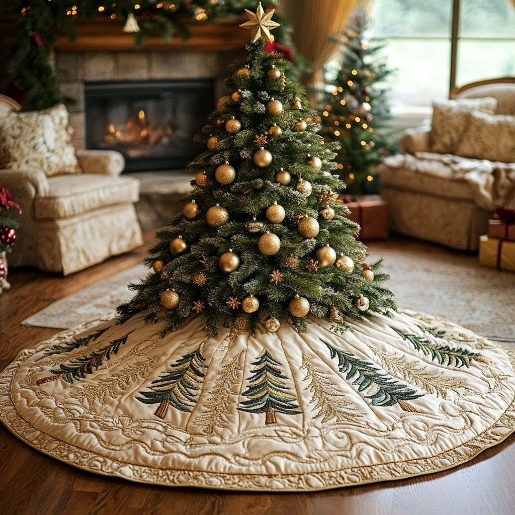 Frostlight Glow Christmas Quilted Tree Skirt NCU0DV1402