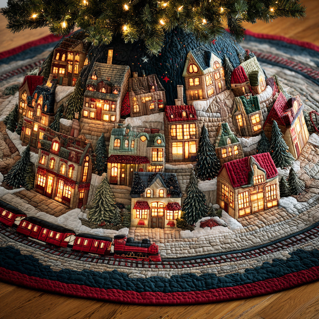 Frostlight Glow Christmas Quilted Tree Skirt NCU0DV1402