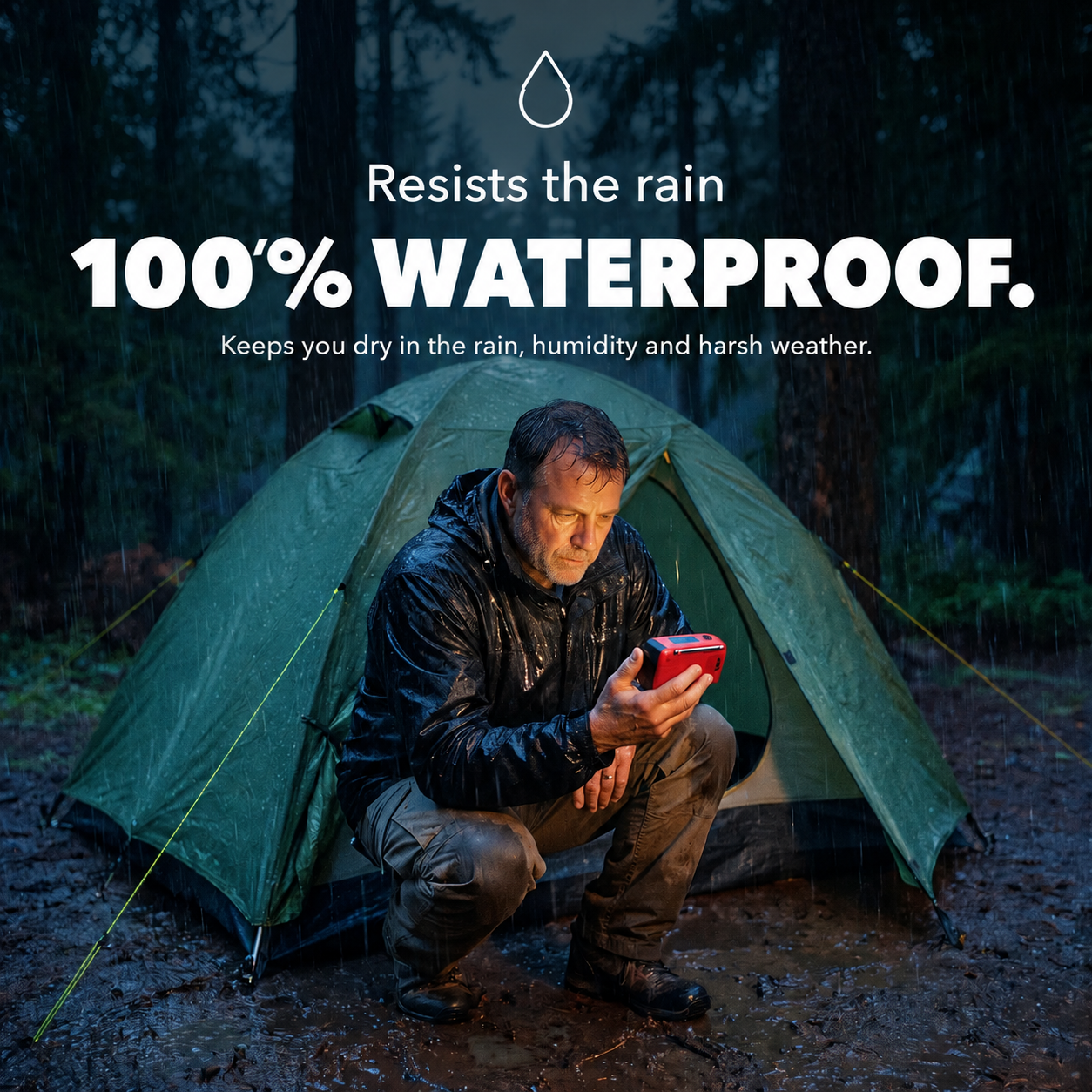 Portable Emergency Radio with Solar & Hand Crank Charging
