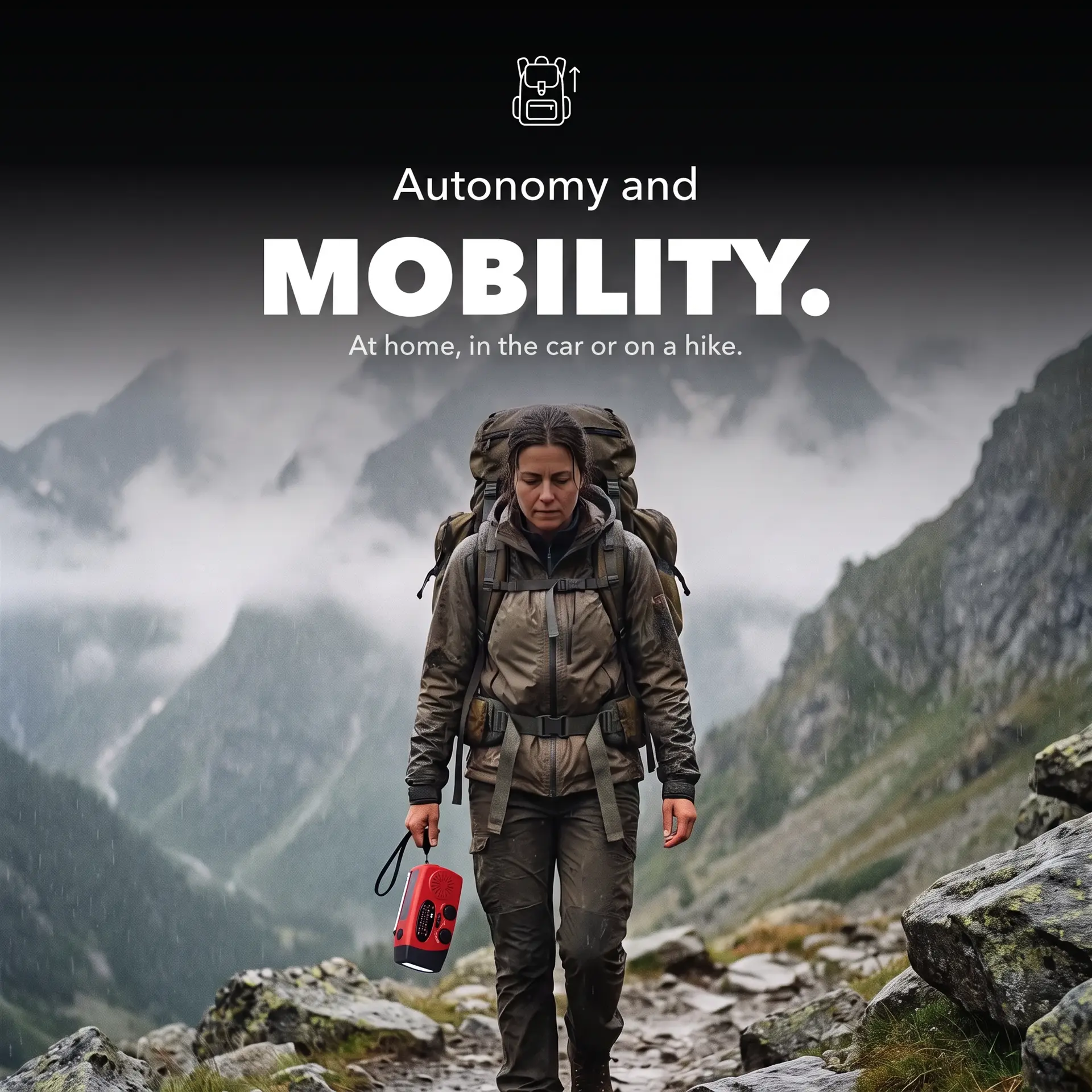 Portable Emergency Radio with Solar & Hand Crank Charging