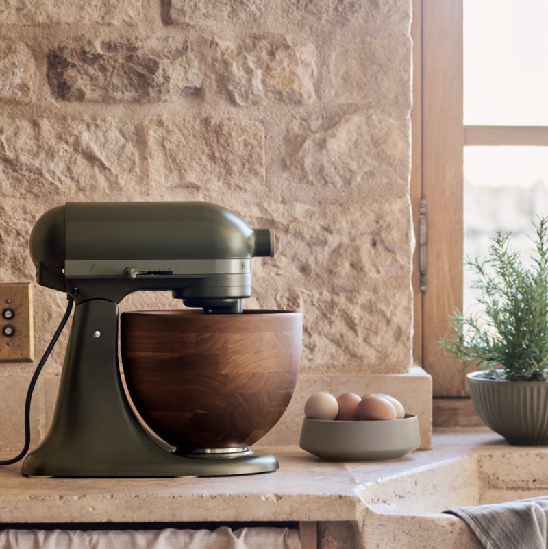 Premium 5-Quart Tilt-Head Stand Mixer with Natural Walnut Bowl