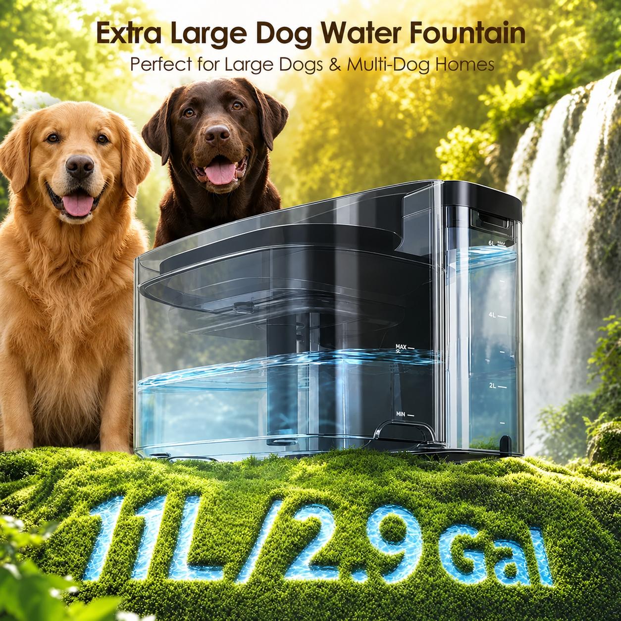 11L Automatic Dog Water Fountain with Multi-Layer Filtration