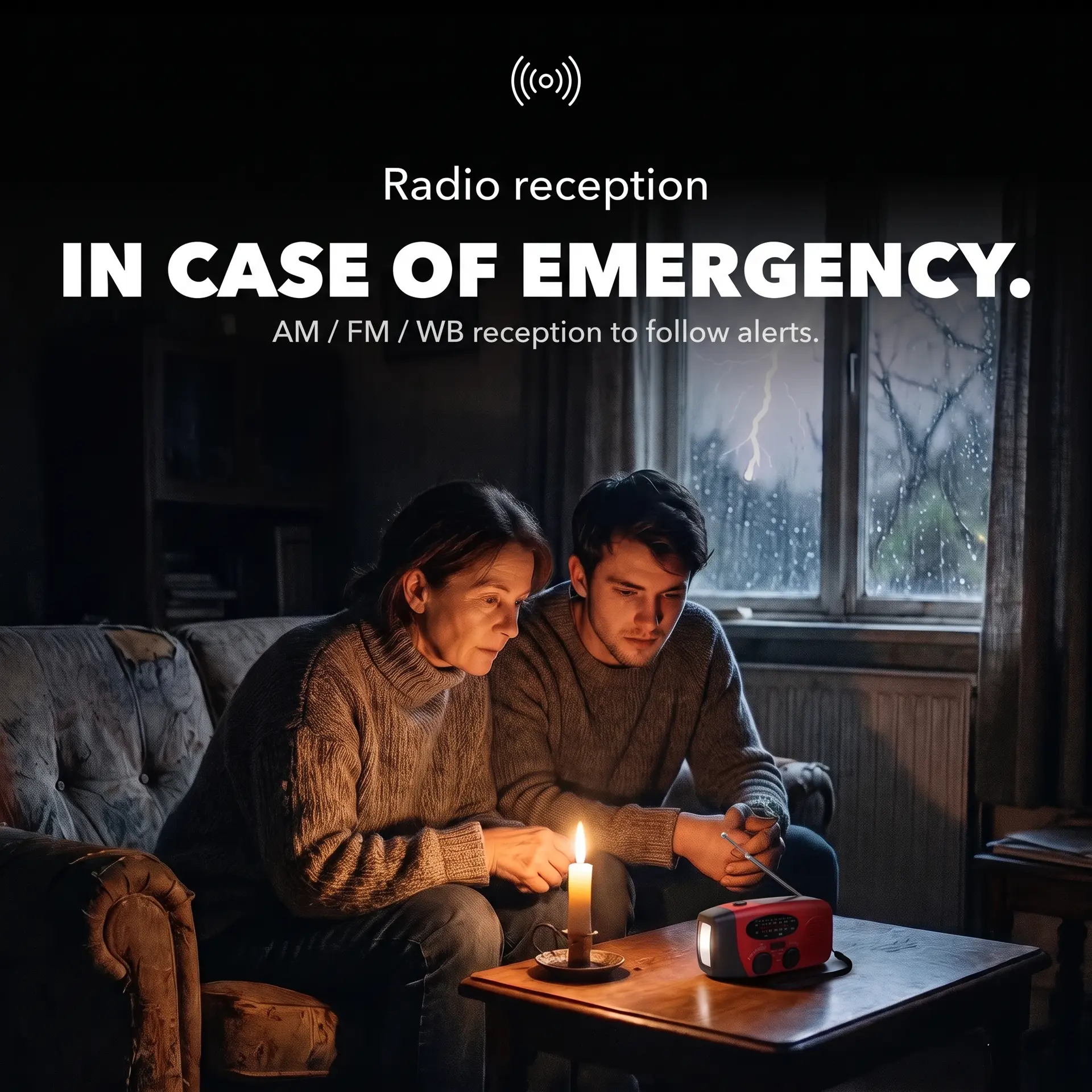 Portable Emergency Radio with Solar & Hand Crank Charging
