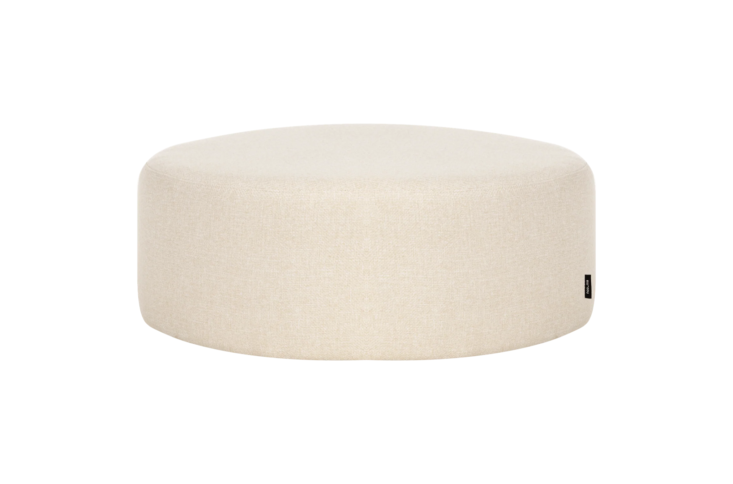 Wide Beige Bouclé Pouf Coffee Table with Cloud-Inspired Design