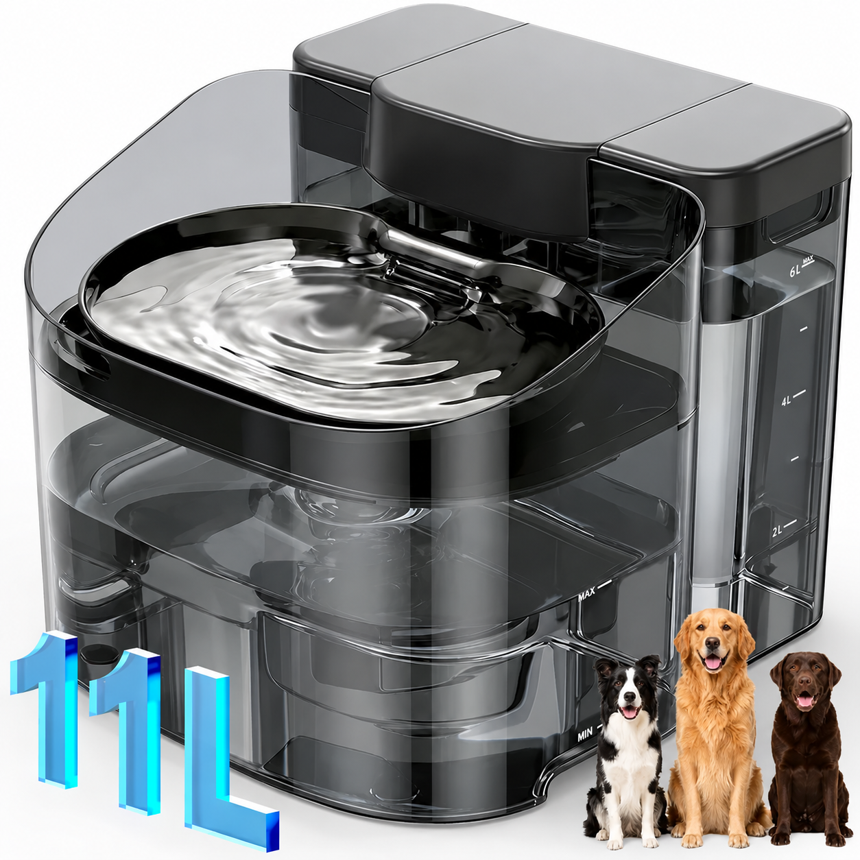 11L Automatic Dog Water Fountain with Multi-Layer Filtration