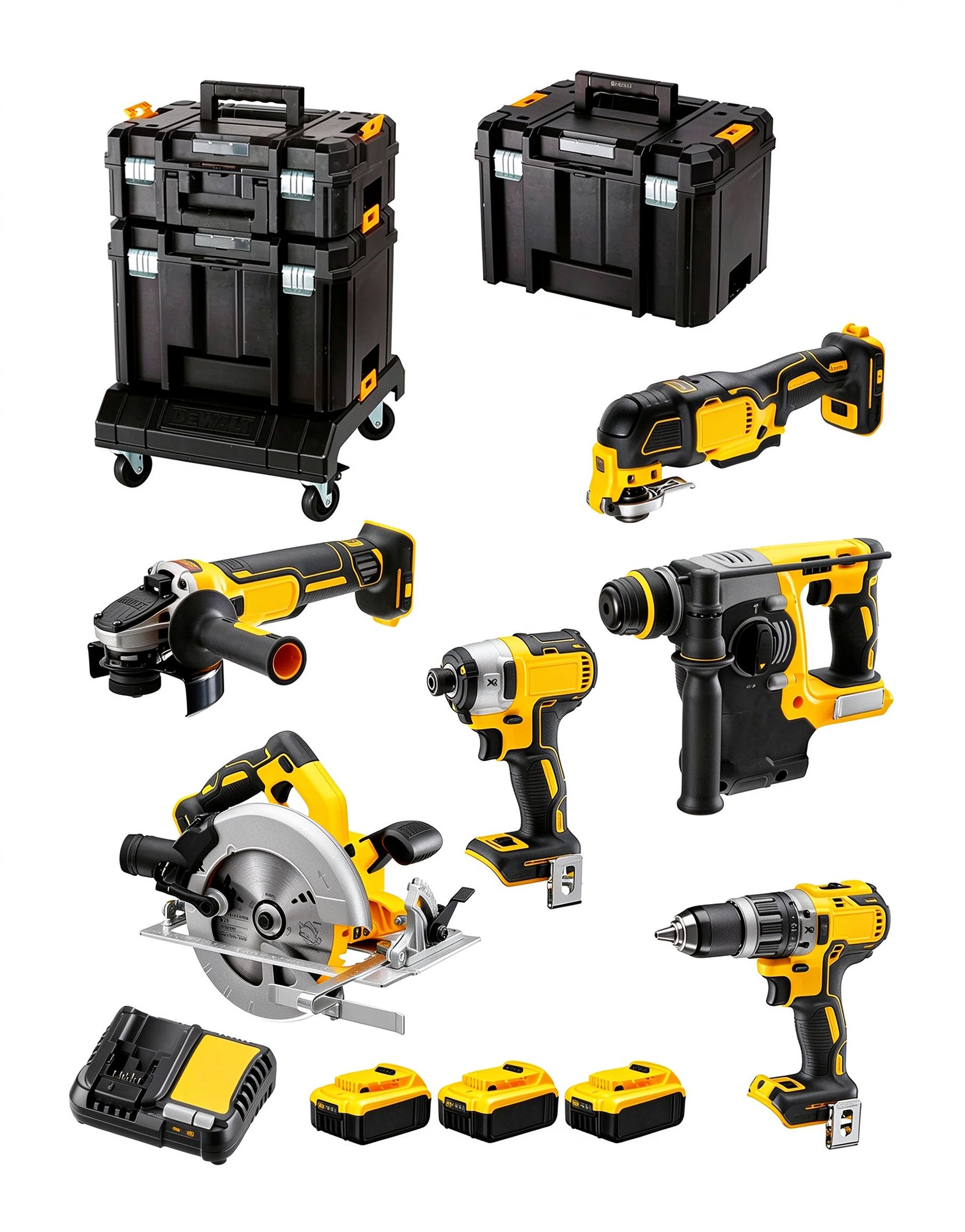 18V Cordless 6-Tool Power Kit with 3 Batteries, Fast Charger and Storage Cases