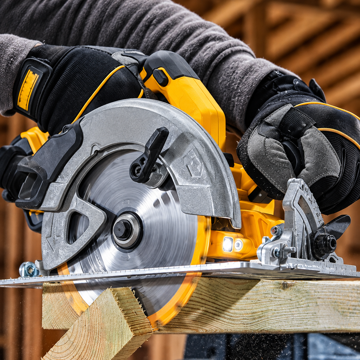 Cordless drill driver in use