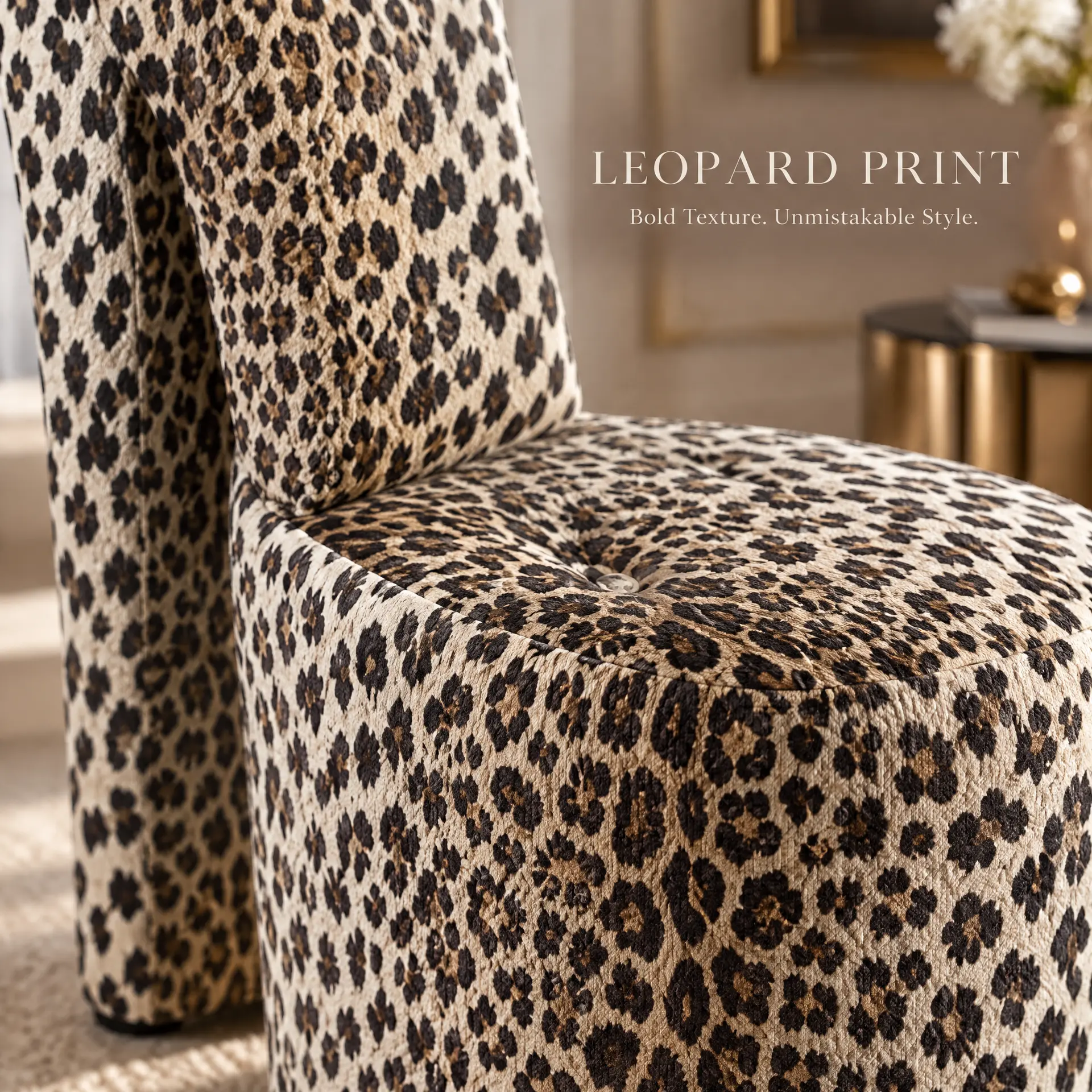 Leopard high heel chair in elegant interior