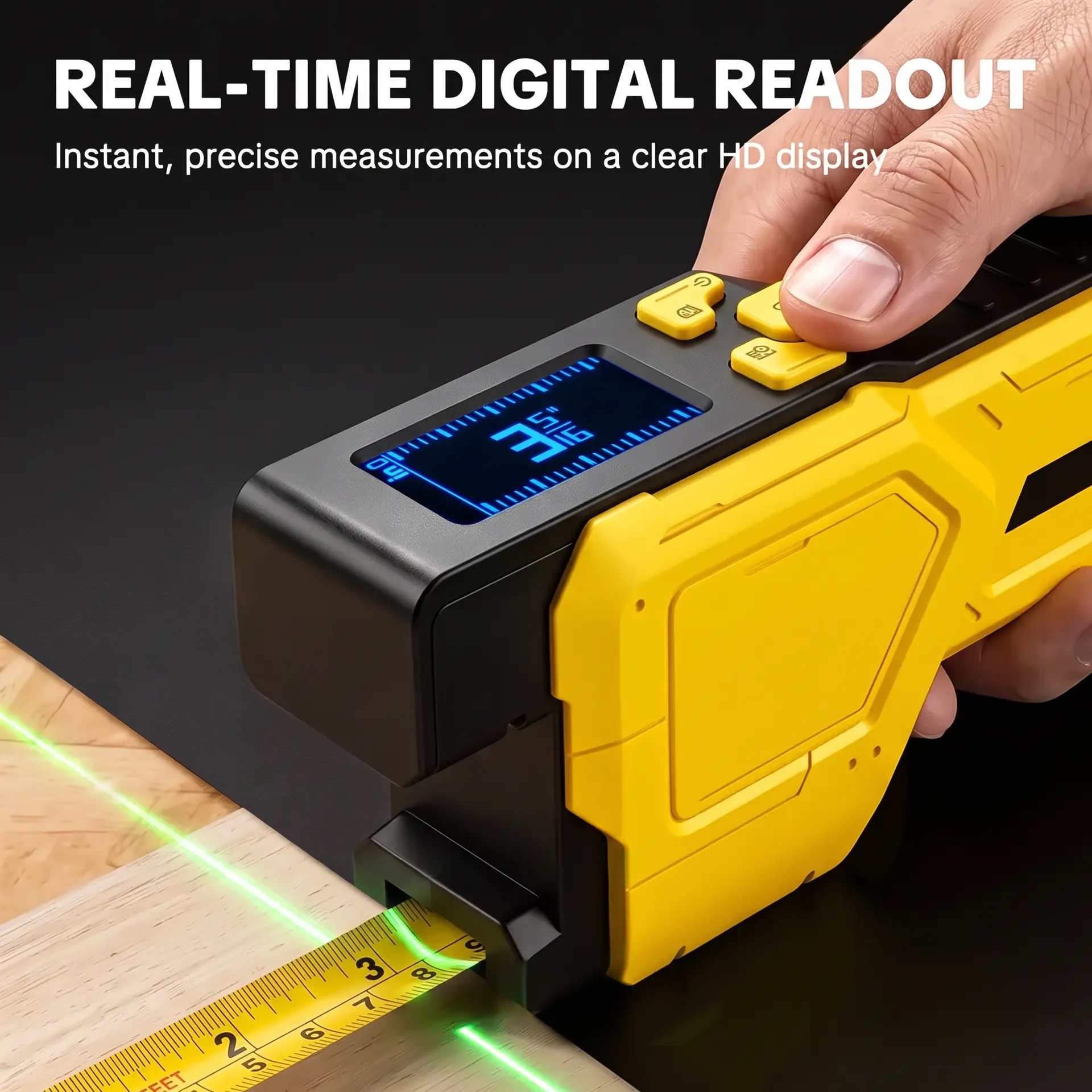 Digital measurement display and control buttons