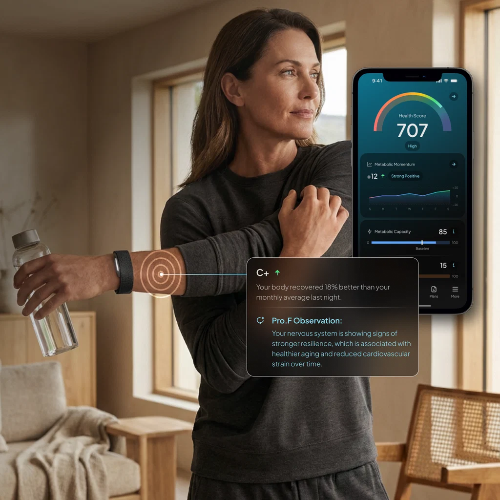 Wearable health band with connected health insights