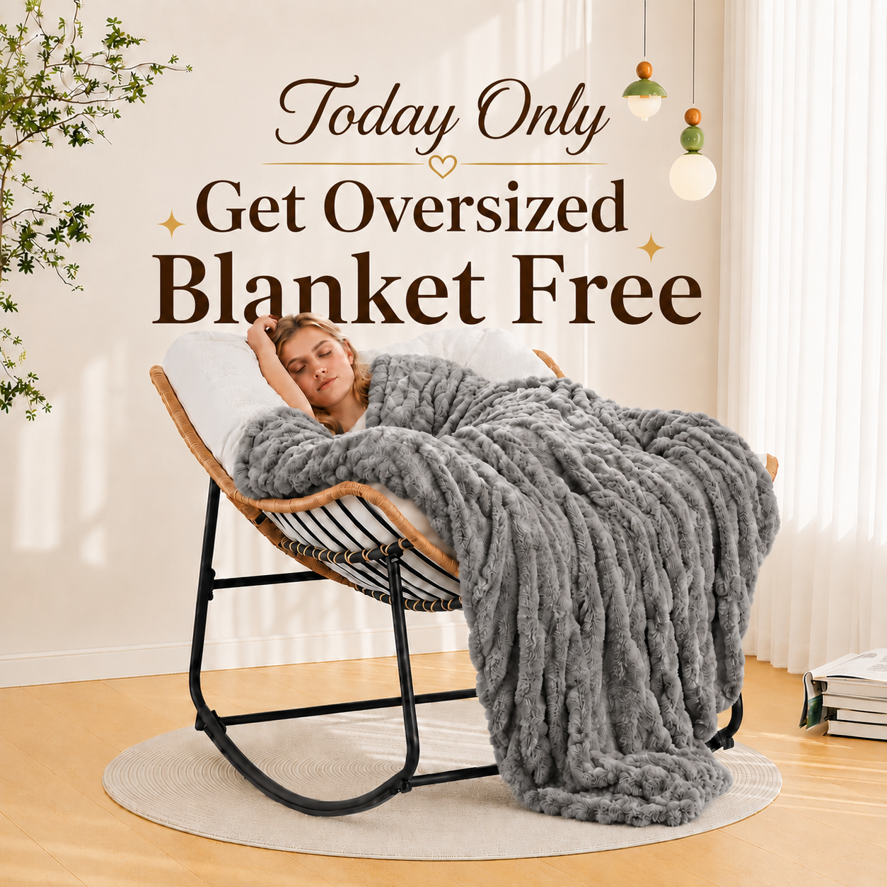 Oversized Wicker Outdoor Rocking Chair