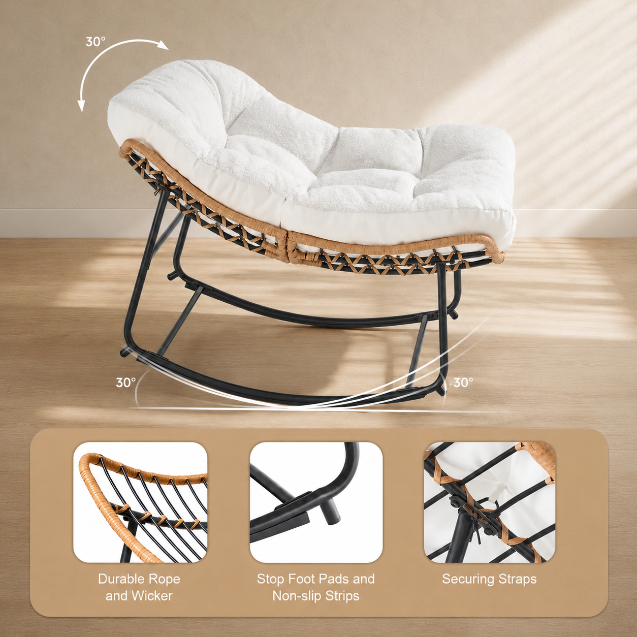 Oversized Wicker Outdoor Rocking Chair
