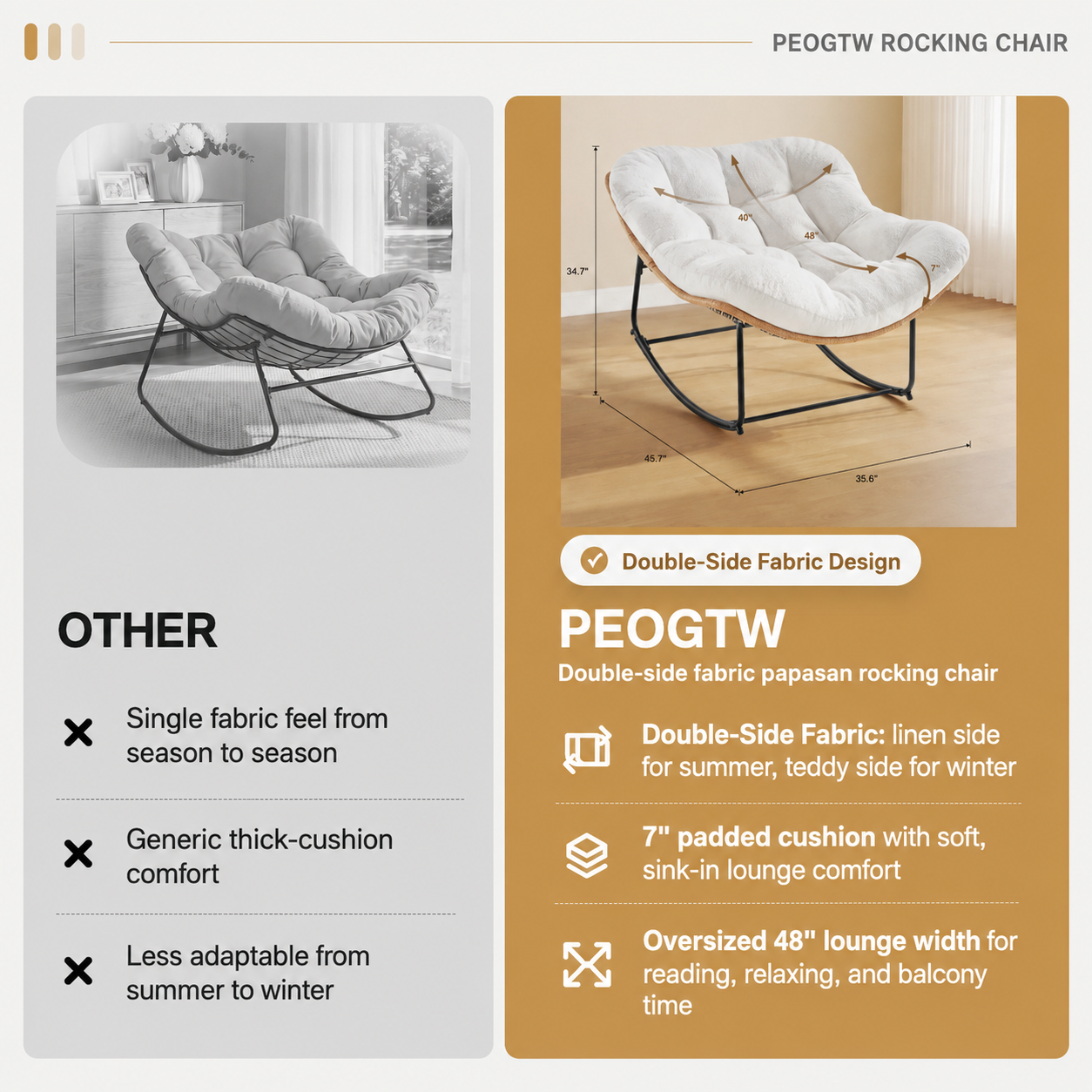 Oversized Wicker Outdoor Rocking Chair