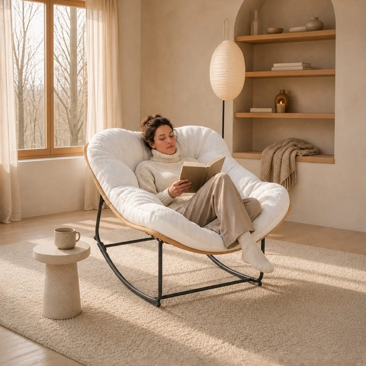 Oversized Wicker Outdoor Rocking Chair