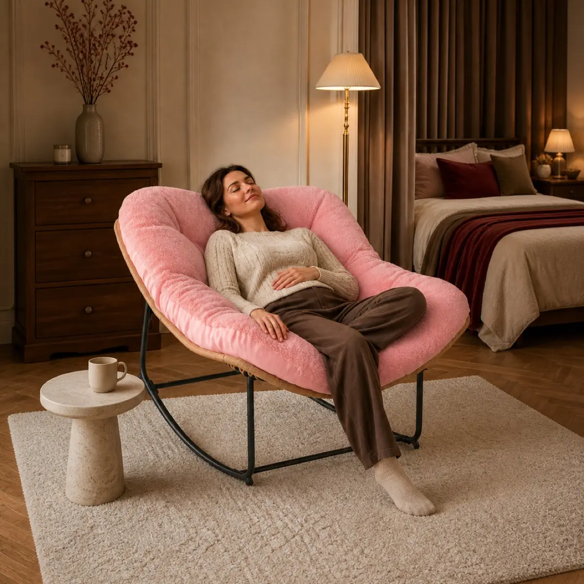 Oversized Wicker Outdoor Rocking Chair