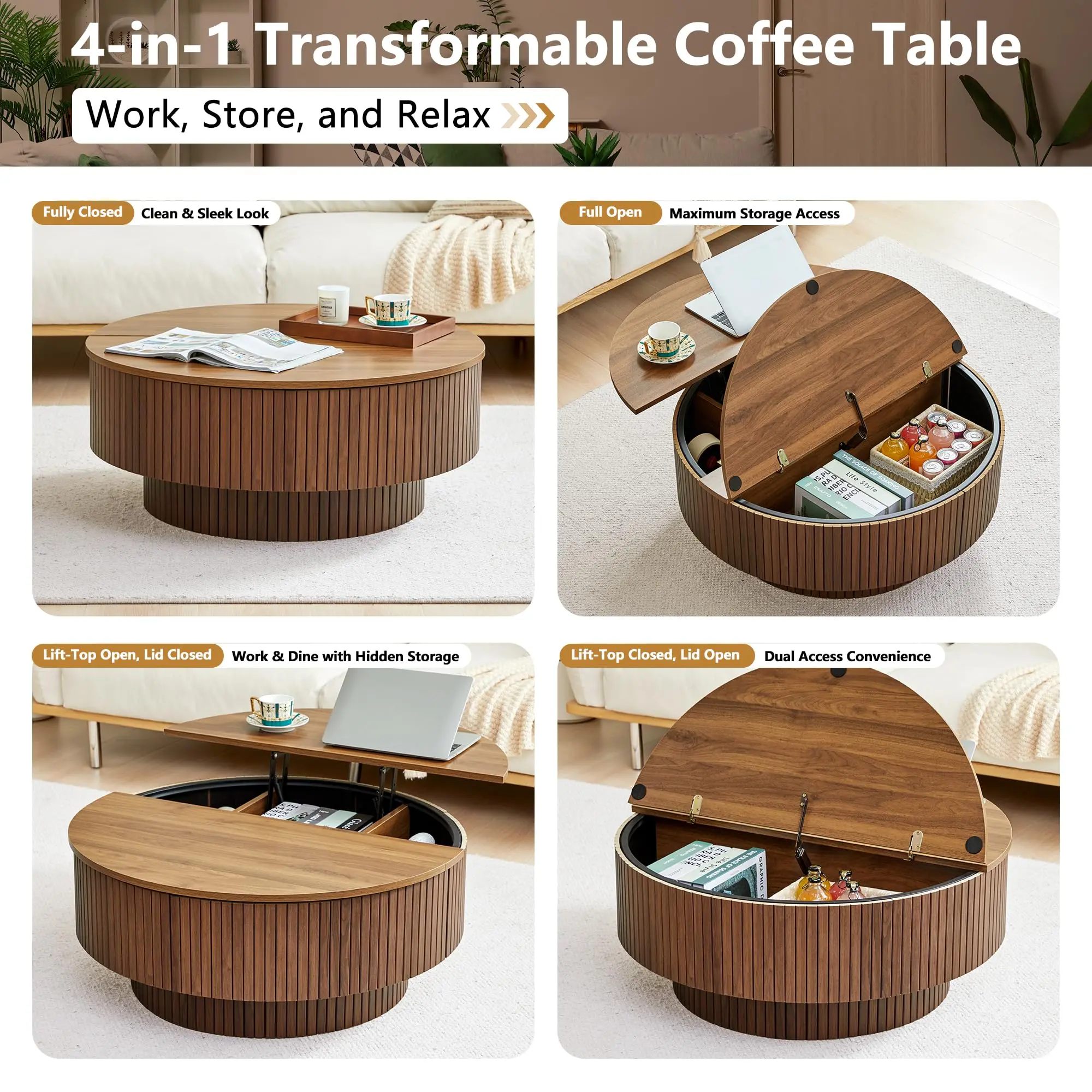 Mid-Century Modern Coffee Table with Storage