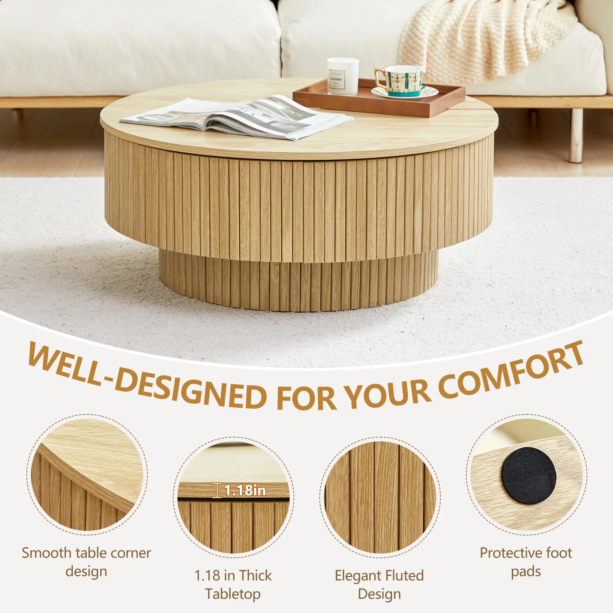 Mid-Century Modern Coffee Table with Storage
