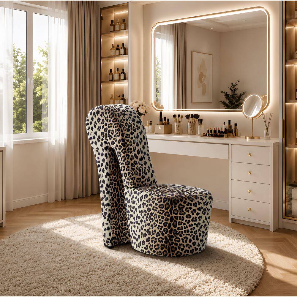 Jackson High Heel Shoe Accent Chair in Leopard Print - Best Master Furniture