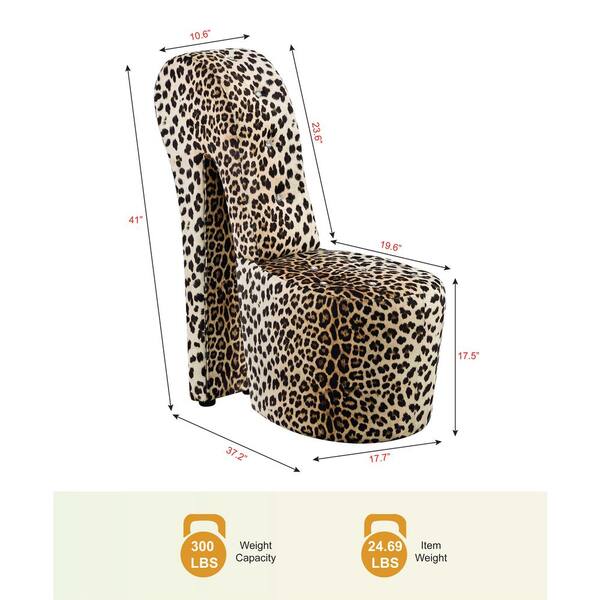 High Heel Shoe Occasional Chair in Zebra Print - Novelty Accent Seating for Bedroom and Closet