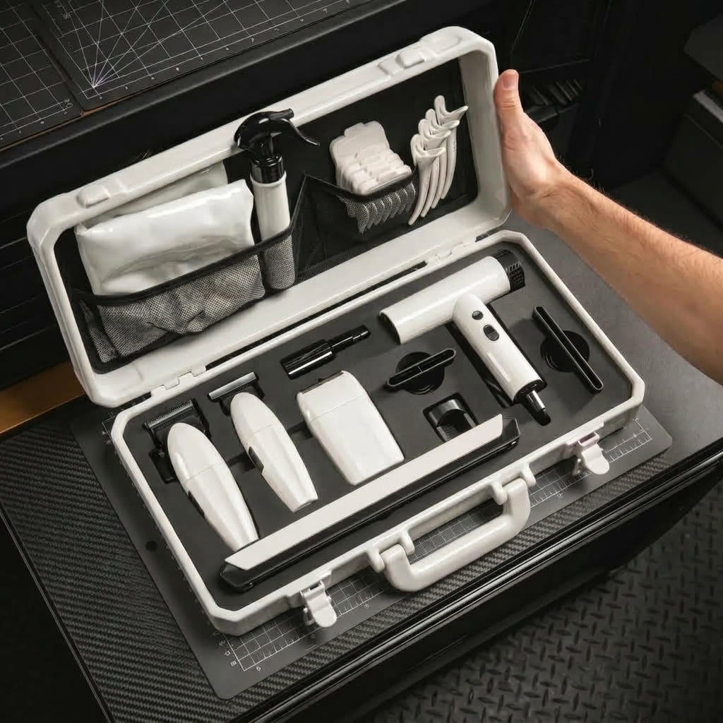 Professional Hair Clipper & Trimmer Kit – Cordless Barber Set with DLC Blades & Travel Case