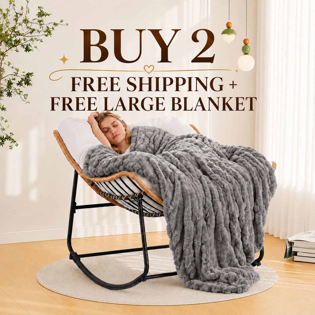 Oversized Wicker Outdoor Rocking Chair