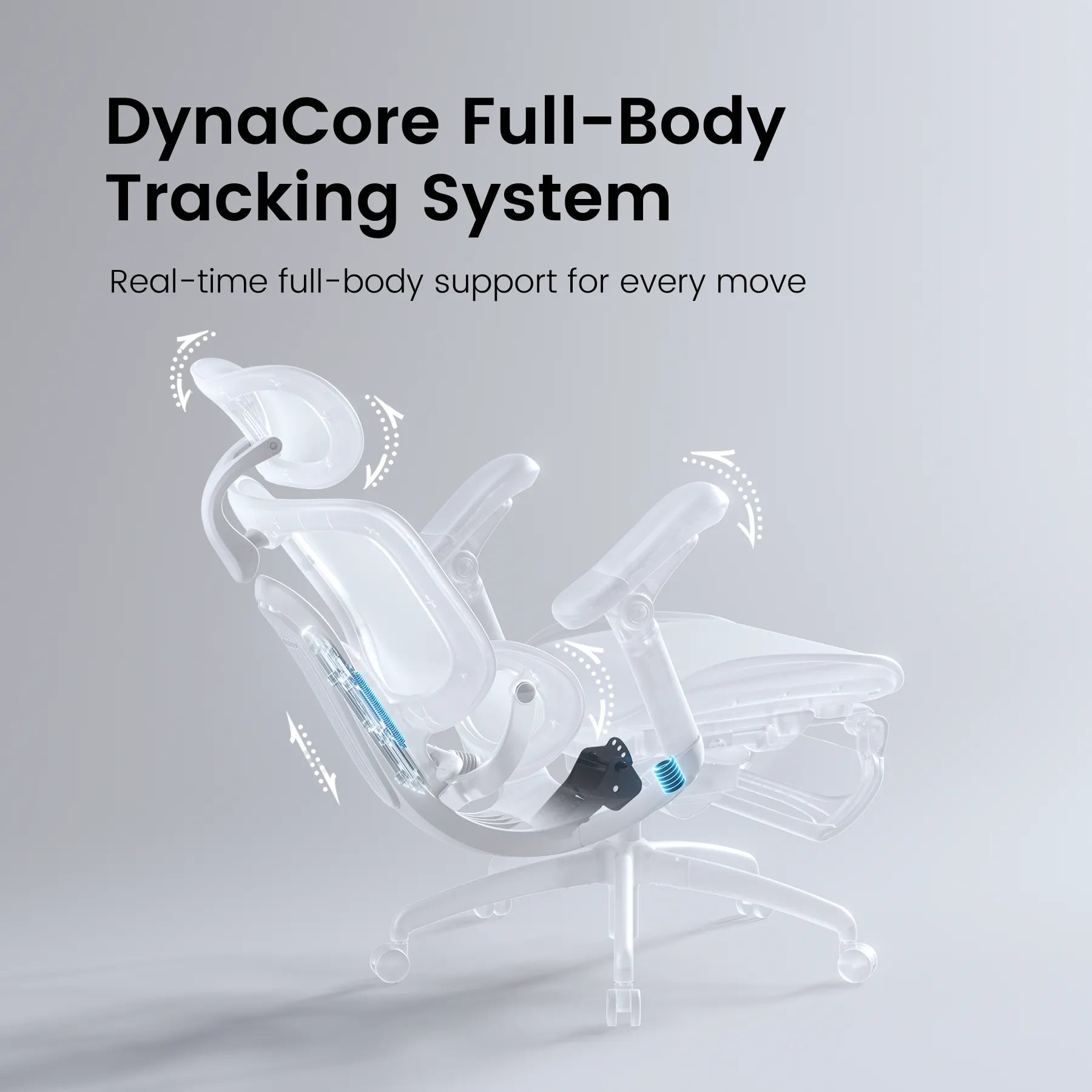 Full Body Adaptive Ergonomic Office Chair with 8D Adjustable Armrests and Dynamic Lumbar Support