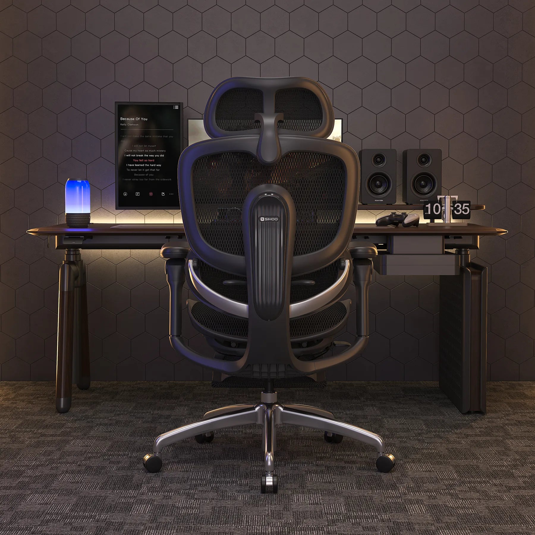 Full Body Adaptive Ergonomic Office Chair with 8D Adjustable Armrests and Dynamic Lumbar Support