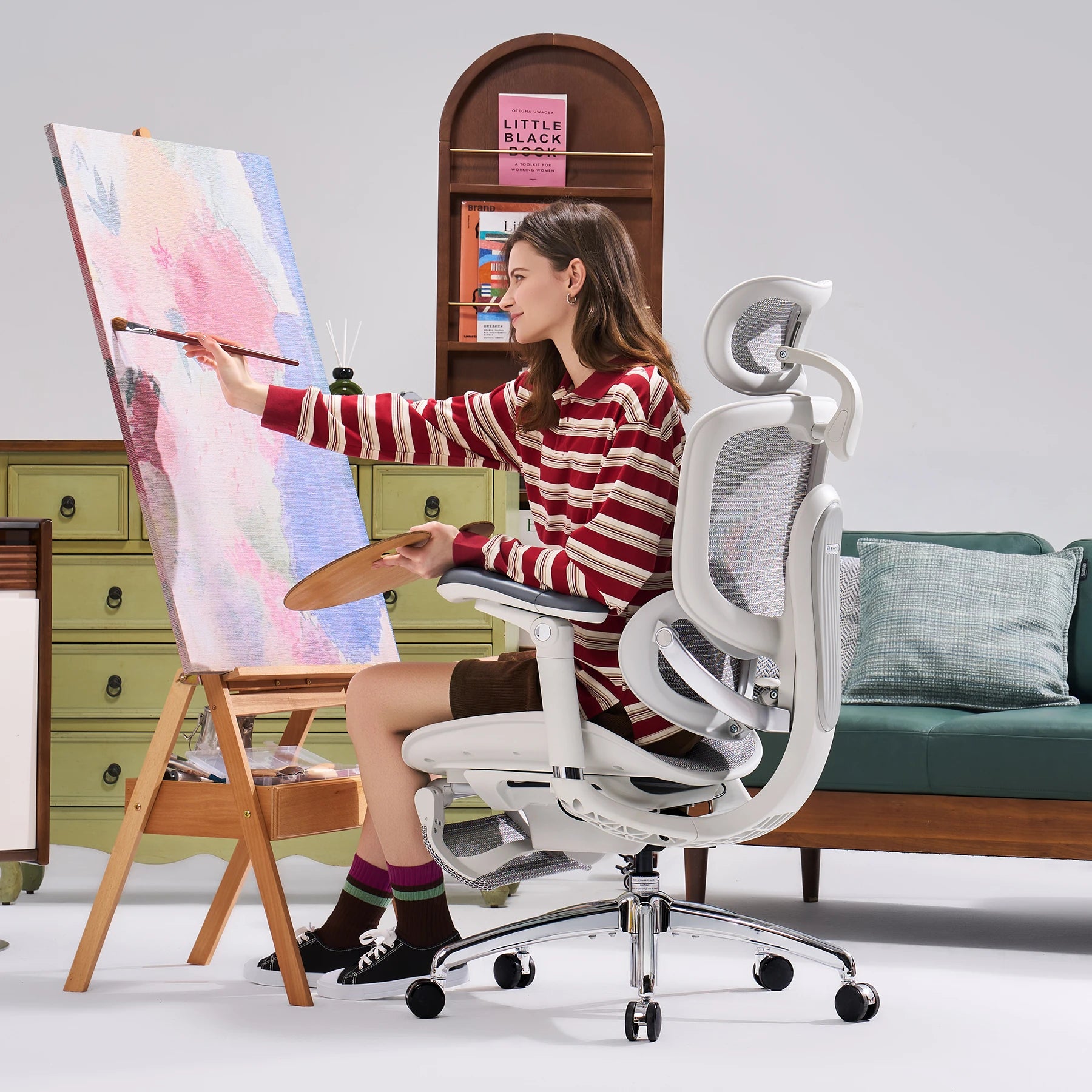 Full Body Adaptive Ergonomic Office Chair with 8D Adjustable Armrests and Dynamic Lumbar Support