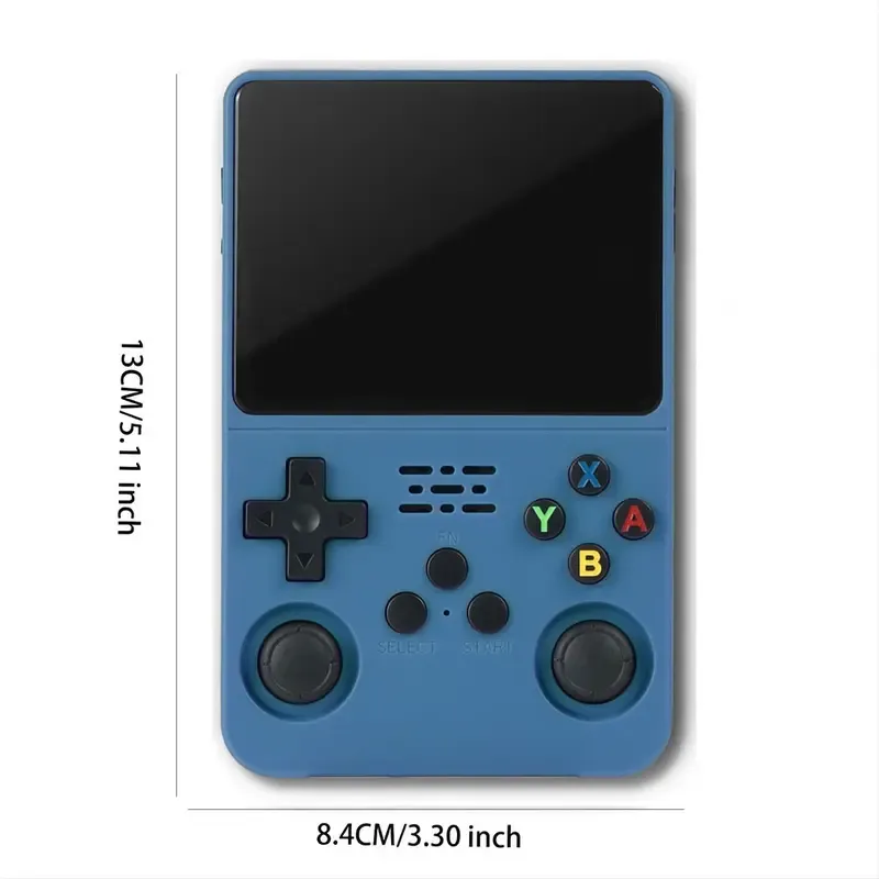 Compact retro handheld gaming console with dual analog sticks
