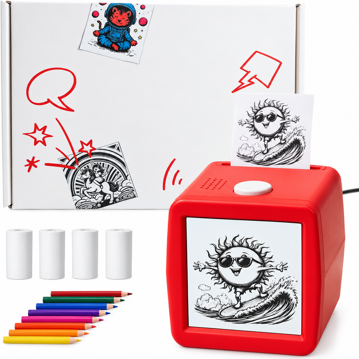 ✨ AI-Powered Coloring Stickers – Creative Black & White DIY Set