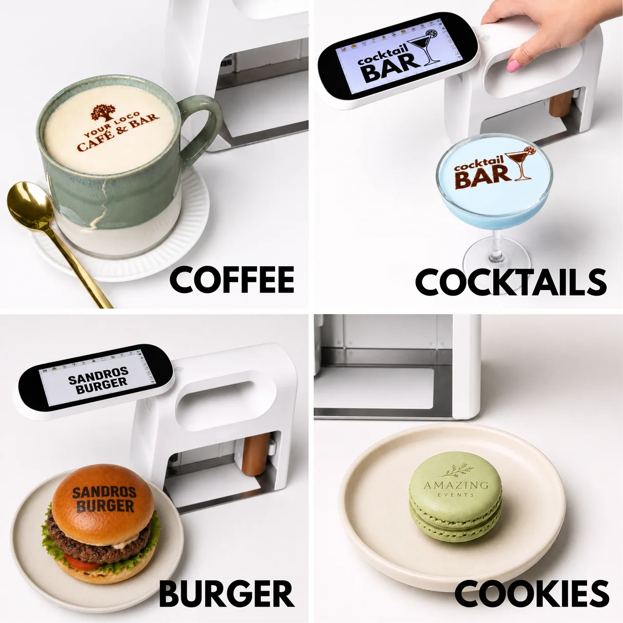 Smart Portable Food Printer with Camera Positioning and Touchscreen