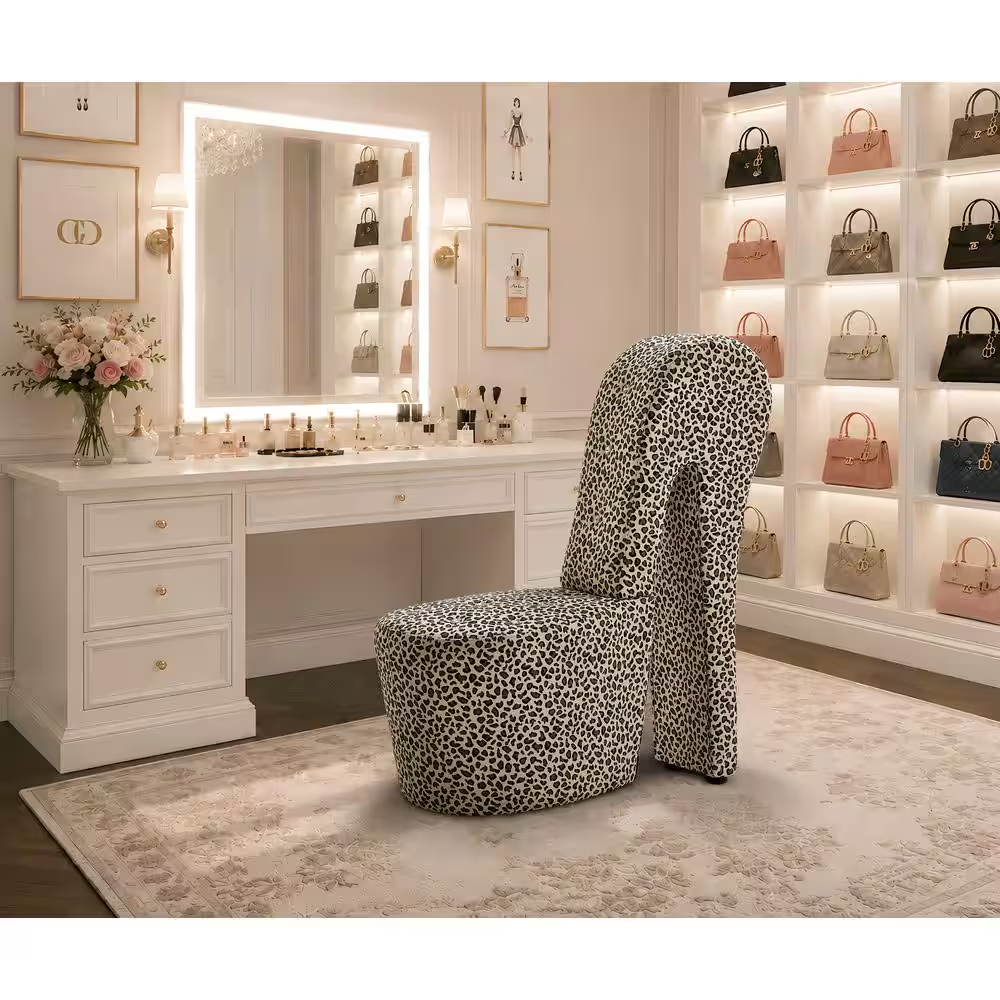 Jackson High Heel Shoe Accent Chair in Leopard Print - Best Master Furniture