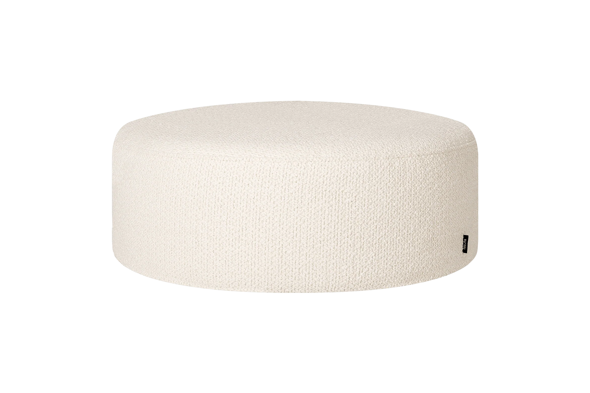 Wide Beige Bouclé Pouf Coffee Table with Cloud-Inspired Design